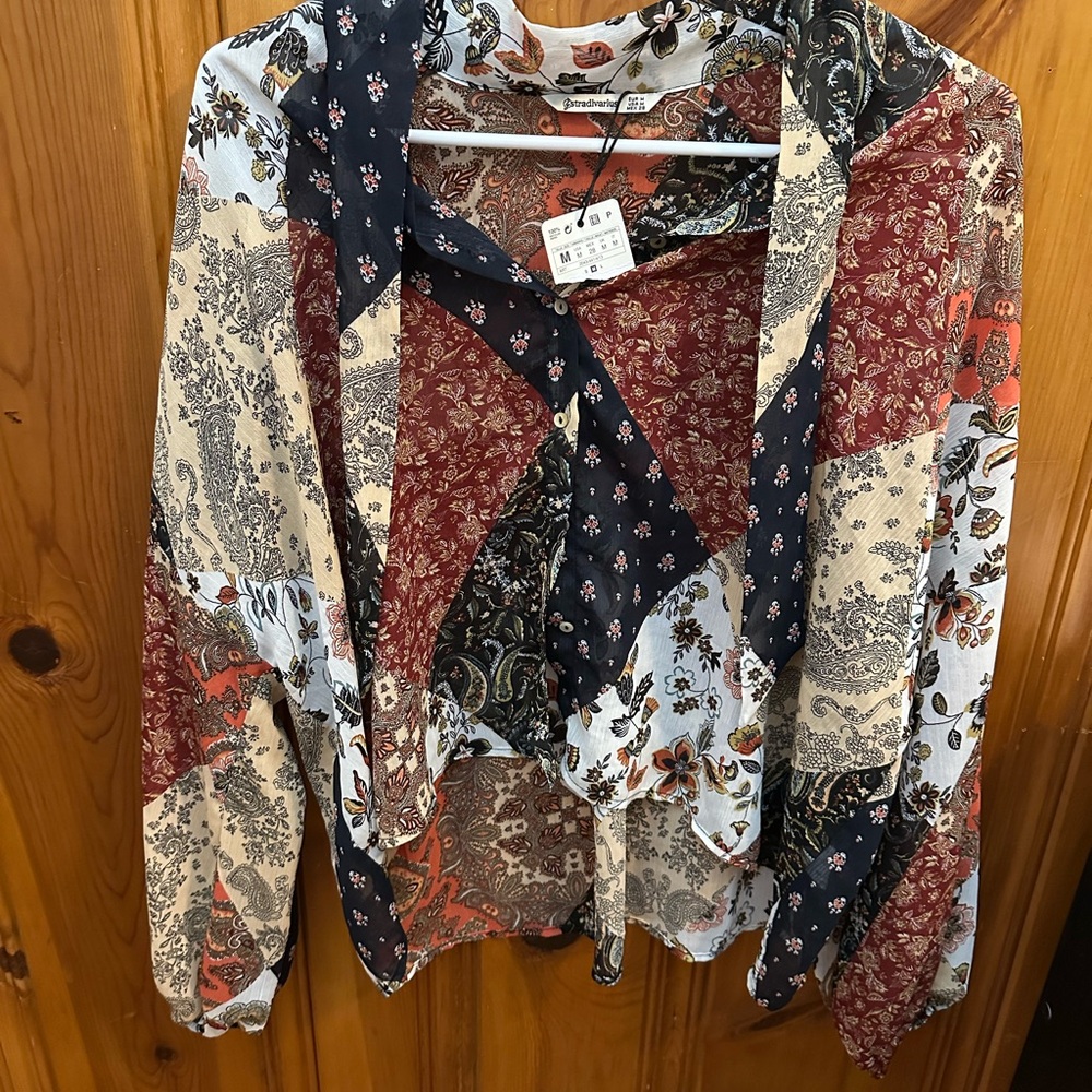 Stradivarius Multicolor Patchwork Blouse - image 6